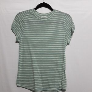 We The Free Mint Striped Short Sleeve Tee